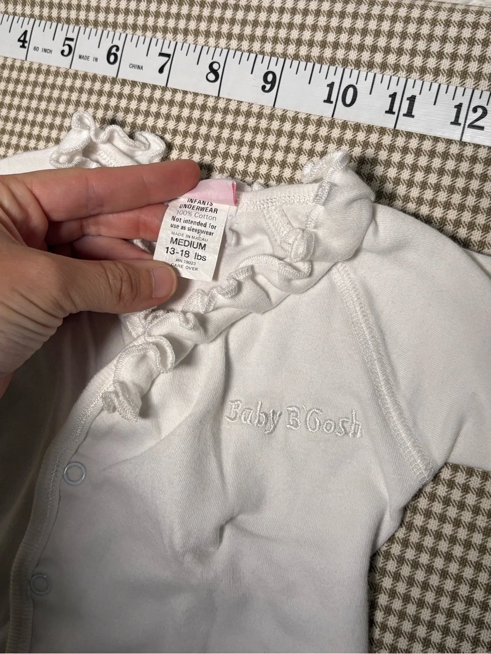 Baby B’gosh White Ruffle Snap Wrap Shirt | Estimated 0–3 Months
